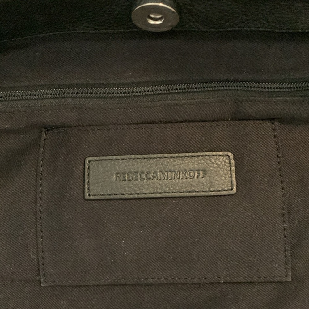 Rebecca Minkoff leather/canvas Dreamy tote w/stones, mirrors, Pom Poms - Picture 8 of 10